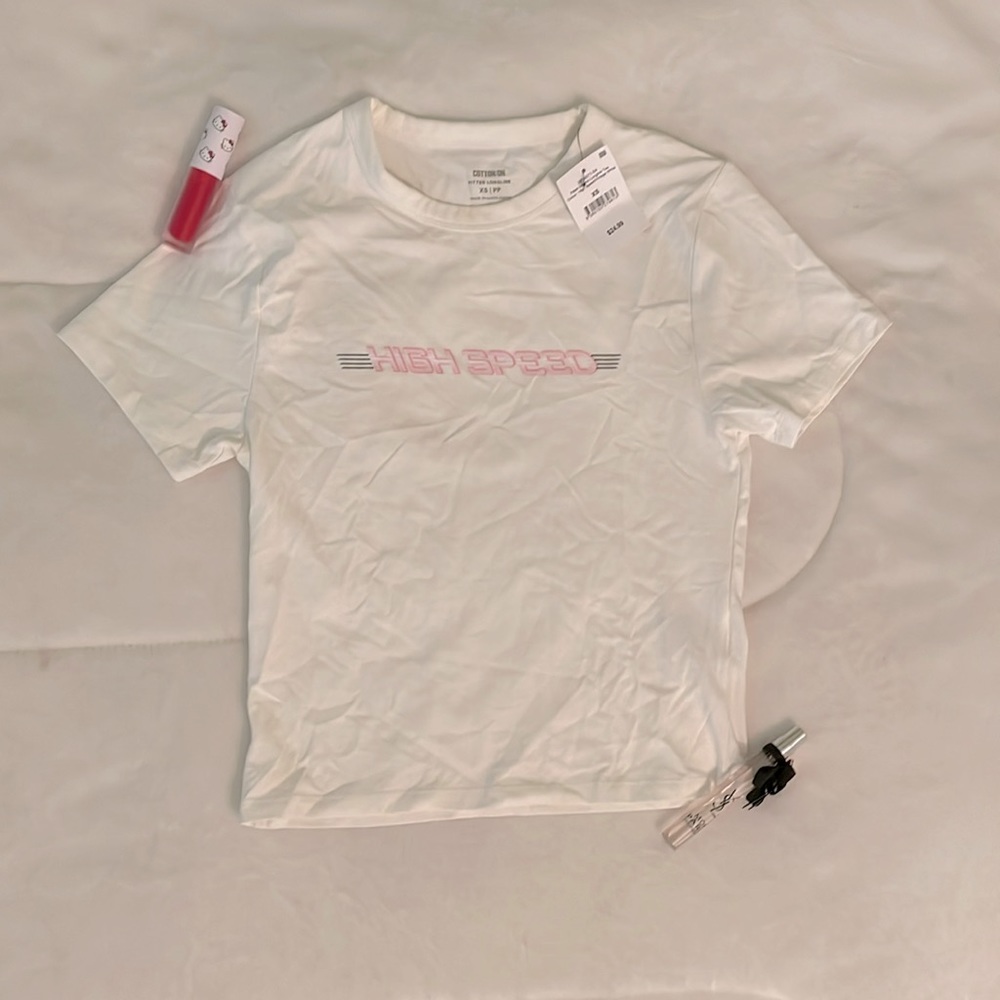 Cotton on longline cropped graphic tee